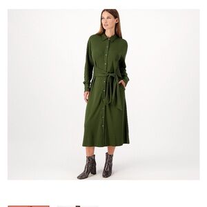 Jason Wu Dark Green Long Sleeve Dress